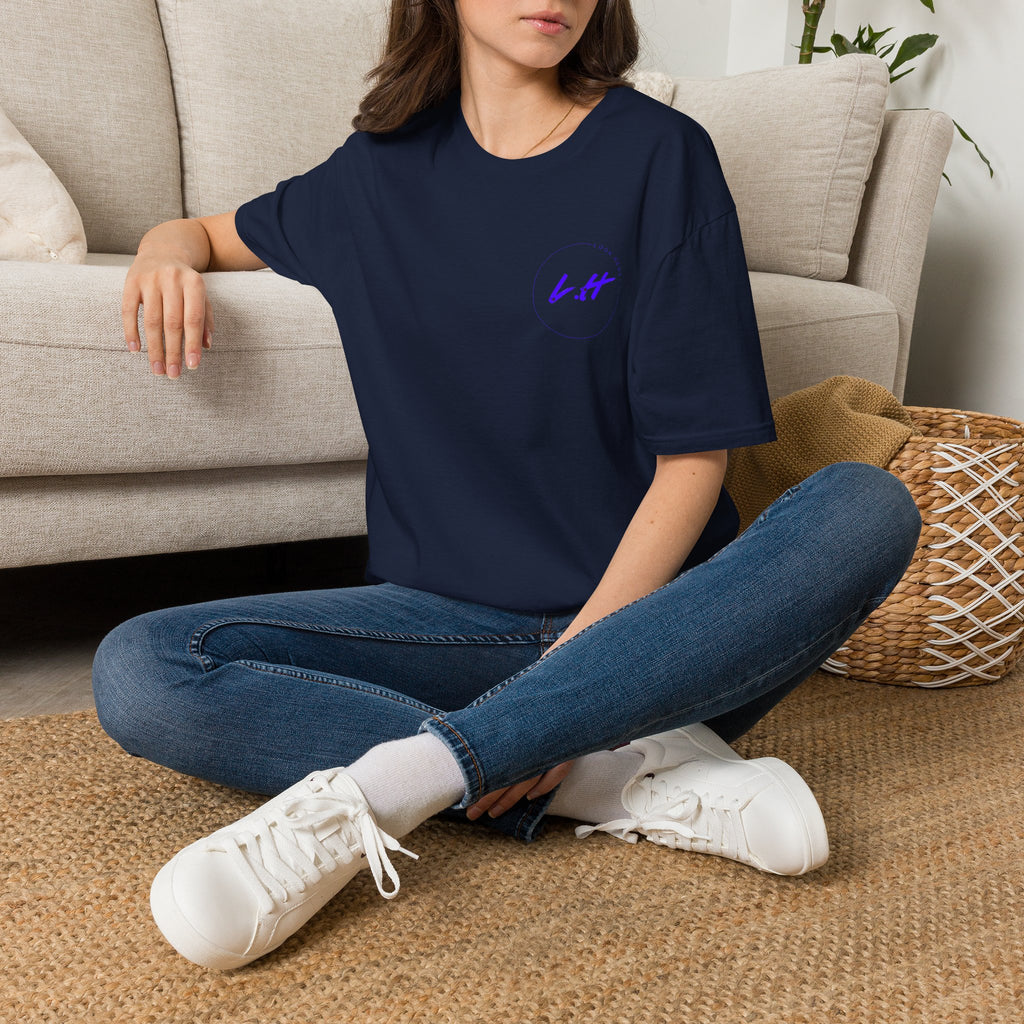 Minimal 'L.H' Signature Tee — Casual Chest Logo T-Shirt
