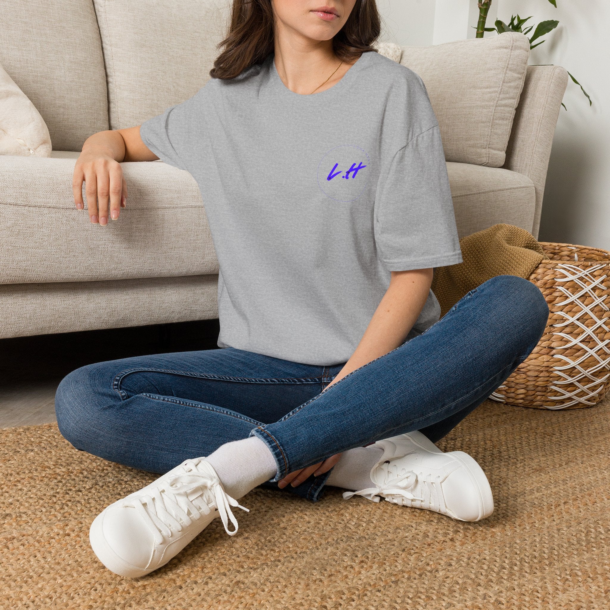 Minimal 'L.H' Signature Tee — Casual Chest Logo T-Shirt