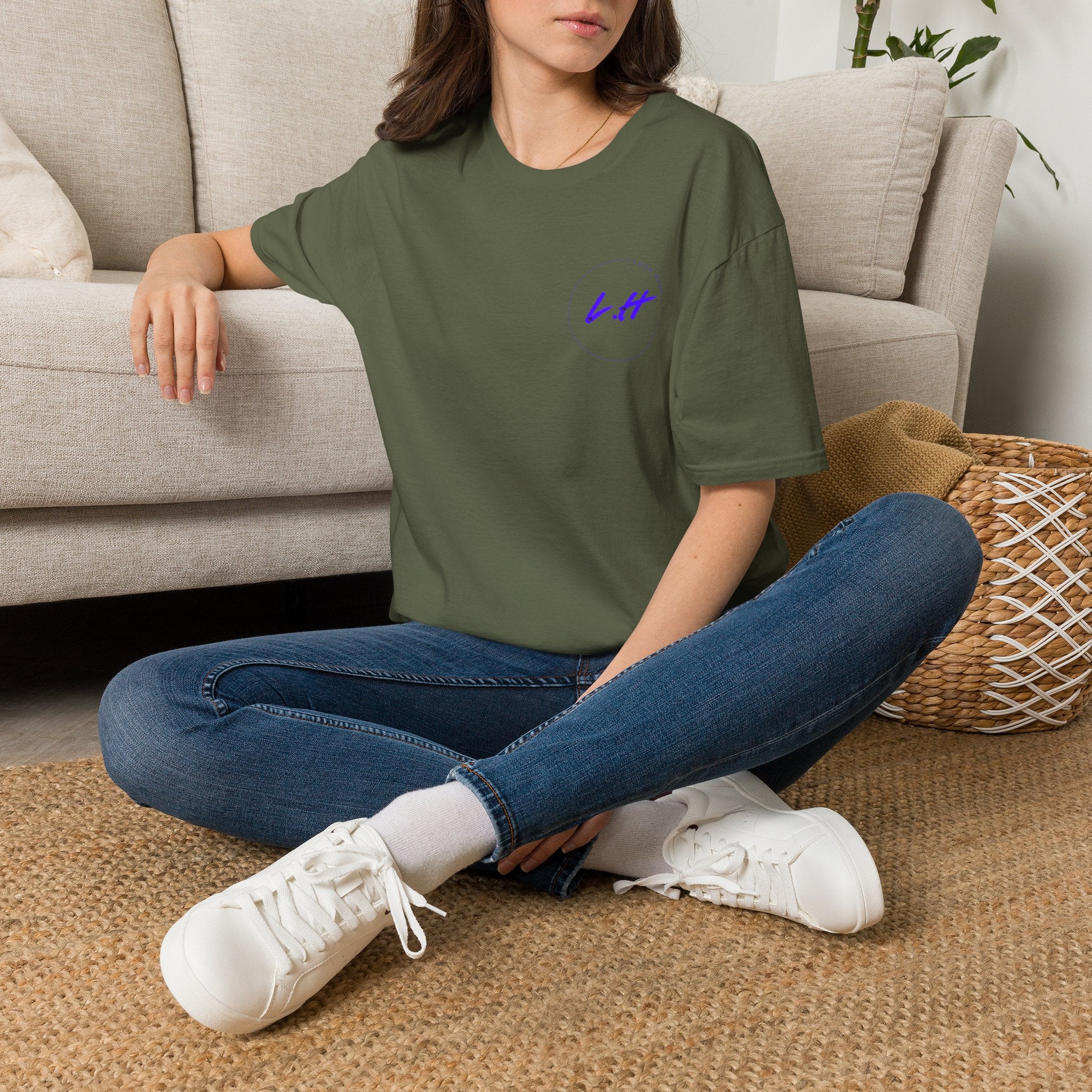 Minimal 'L.H' Signature Tee — Casual Chest Logo T-Shirt