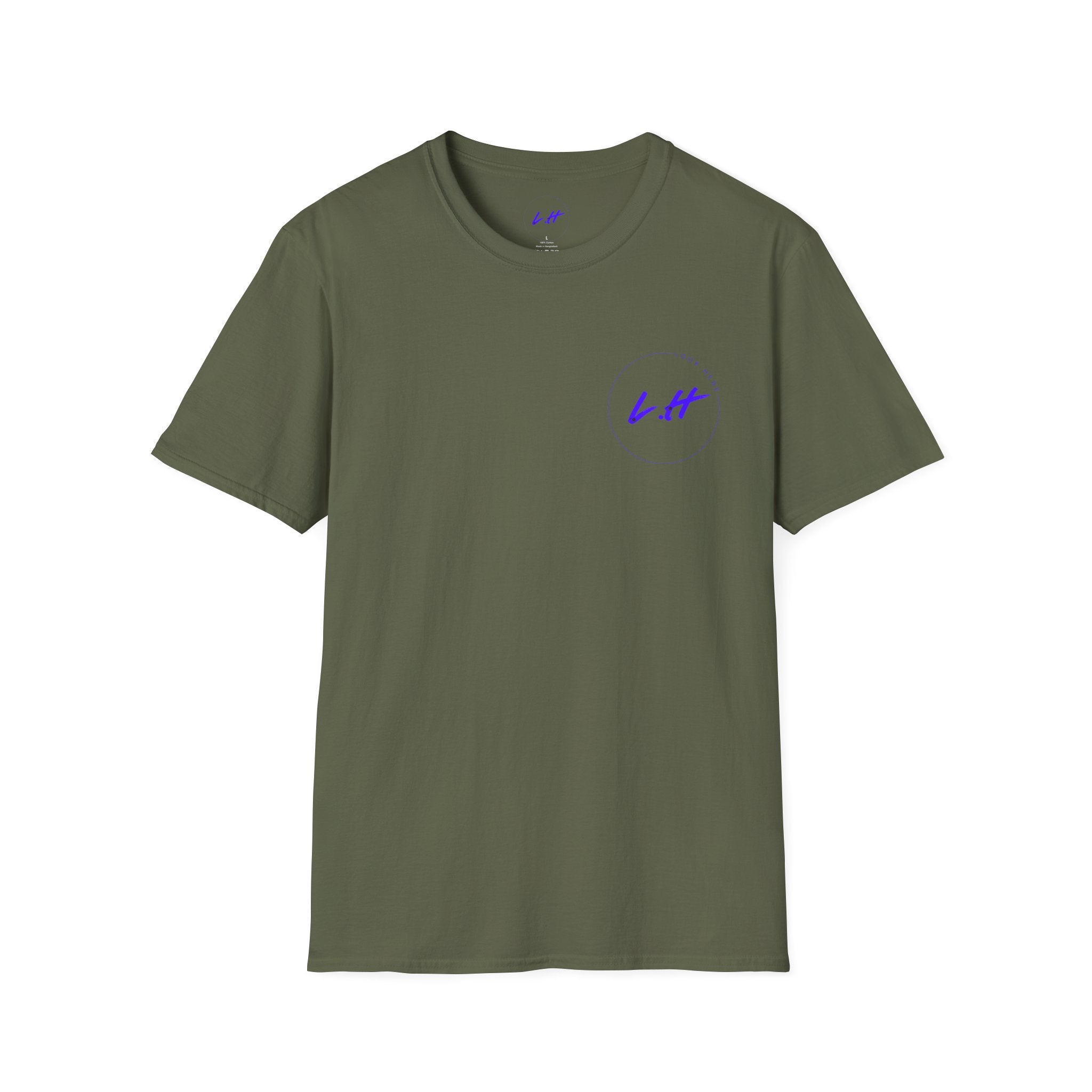 Minimal 'L.H' Signature Tee — Casual Chest Logo T-Shirt
