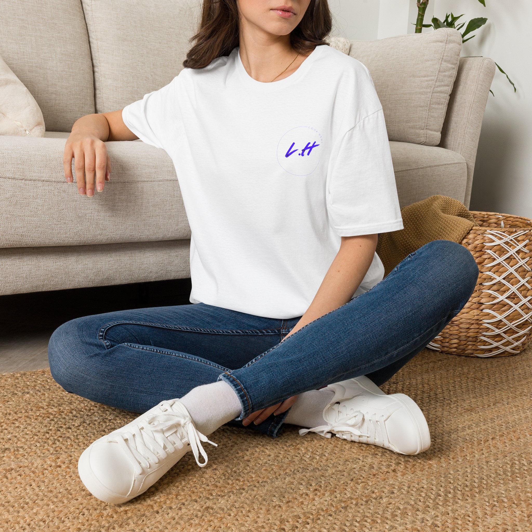 Minimal 'L.H' Signature Tee — Casual Chest Logo T-Shirt
